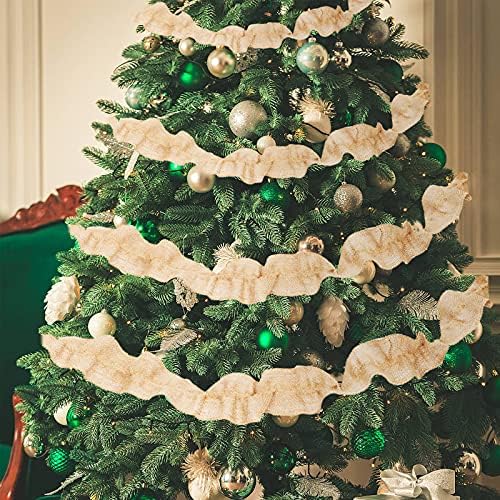 Noel Ağacı Rustik Çuval Bezi Çelenk Rustik Zanaat Şerit Çelenk Çuval Bezi Çiftlik Evi Tatil Noel Ağacı Dekorasyonu