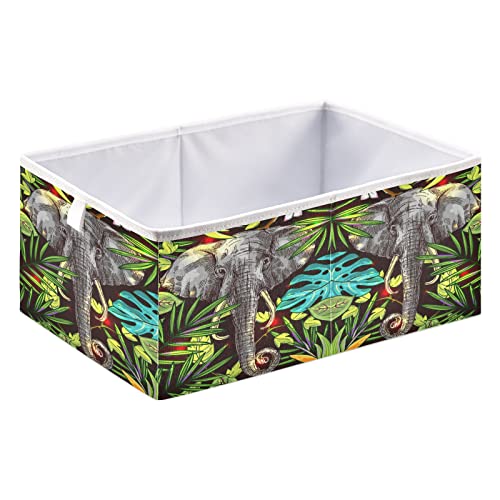 Tropikal Çiçek Fil Küp saklama kutusu Katlanabilir eşya kutuları Su Geçirmez Oyuncak Sepeti Küp Organizatör Kutuları