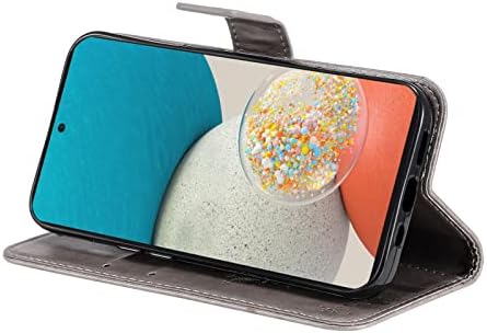 LEMAXELERS Samsung Galaxy A53 5G Durumda Kabartmalı Dileğiyle Ağacı Cüzdan Darbeye Vaka Flip Premium PU Deri Manyetik