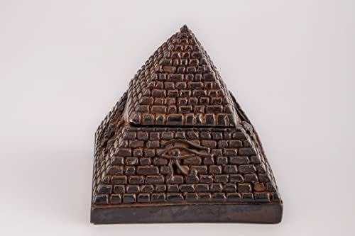 Antik Mısır vintage piramit Biblo Kutusu Sanat firavun yazıtlar siyah Mısır piramidi mücevher Kutusu-Desk Box-Egyptian