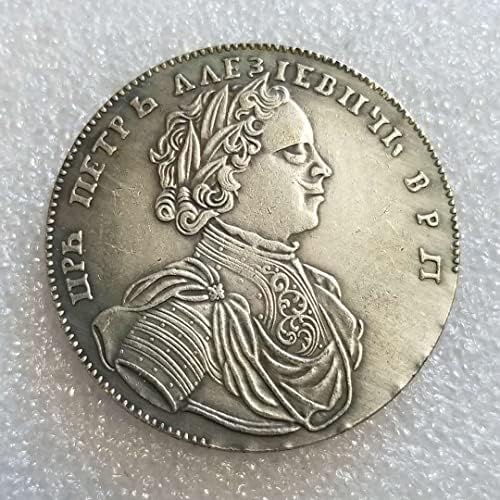 Antika El Sanatları 1714 Rus Yabancı Gümüş Dolar Para hatıra parası Koleksiyonu 2385