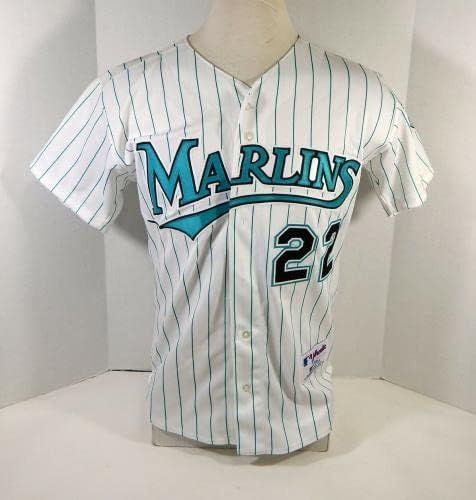 1998-02 Florida Marlins Vic Darensbourg 37 Oyun Kullanılmış Beyaz Forma DP14170 - Oyun Kullanılmış MLB Formaları