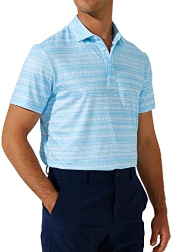 Purltoan erkek polo gömlekler Kısa Kollu Kuru Fit Baskı Performansı Moda Rahat Golf polo gömlekler Tropikal Plaj