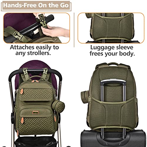 BabbleRoo Bebek Bezi Çantası Sırt Çantası, Değişen Pedli Unisex Çantalar, Emzik Çantası ve Bebek Arabası Askıları,