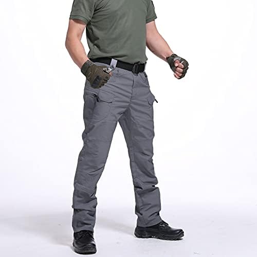 Erkek Kargo Taktik Pantolon Fermuarlı Cebi ile Pantolon İş Giysisi Savaş Güvenli Açık Streç Su Geçirmez Tam Boy Pantolon
