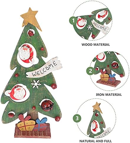 PRETYZOOM 4 Adet Mini Ahşap Noel Mini Noel Ağacı Ahşap Noel Ağacı Masaüstü Küçük Ahşap Noel Ağaçları Noel Baba ile