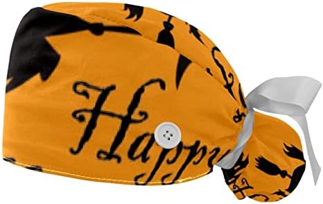 Cadılar bayramı Cadı Süpürge Ayarlanabilir çalışma kapağı At Kuyruğu Tutucu ile, 2 Paket Fırçalama Kap Kabarık Şapka