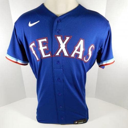 2020 Texas Rangers Pürüzlü Koku 12 Oyun Verilen Mavi Jersey Açılış S P 96 - Oyun Kullanılan MLB Formaları