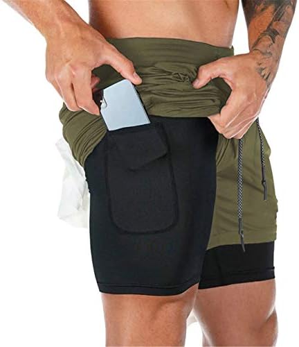 Andongnywell erkek Egzersiz Koşu Şort Hafif Eğitim Yoga Spor Kısa Pantolon Cepler ile