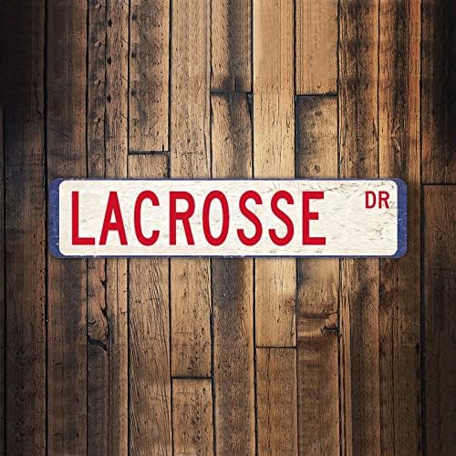 Lacrosse DR Vintage Metal İşareti Lacrosse Dekoratif Duvar Sokak İşareti Lacrosse Spor İşareti Lacrosse Oyuncu Hediye