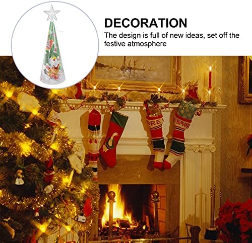 1 Adet LED ışıklı Yılbaşı Ağacı Mini 3D Süsleme Noel Ağacı Rastgele desen Noel Süslemeleri