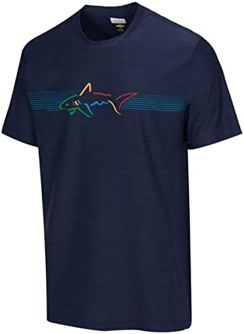 Greg Norman erkek Performans Büyük Köpekbalığı Logosu T-Shirt