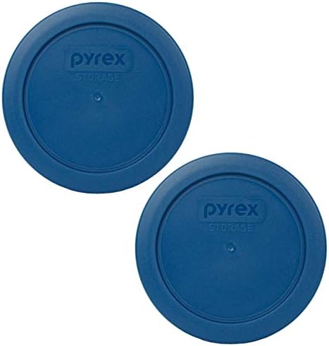 Pyrex 7200-PC Mavi Ladin Yuvarlak Plastik Gıda Saklama Değiştirme Kapakları-2'li Paket