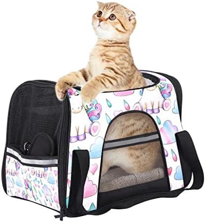 Evcil hayvan taşıyıcı, Yumuşak Taraflı Konfor Taşınabilir Katlanabilir Seyahat evcil hayvan çantası, Renkli Tek Boynuzlu