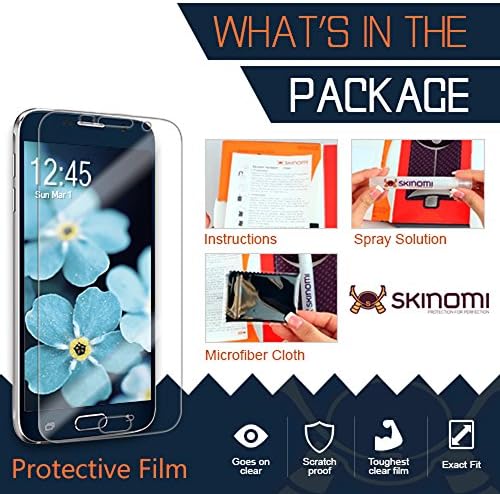 Galaxy S8 ile Uyumlu Skinomi Ekran Koruyucu (2'li Paket) (Kasa Dostu ve Uçtan Uca) Şeffaf TechSkin TPU Kabarcık Önleyici