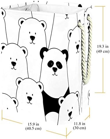 Inhomer Beyaz Kutup Ayıları ve Panda 300D Oxford PVC Su Geçirmez Giysiler Sepet Büyük çamaşır sepeti Battaniye Giyim