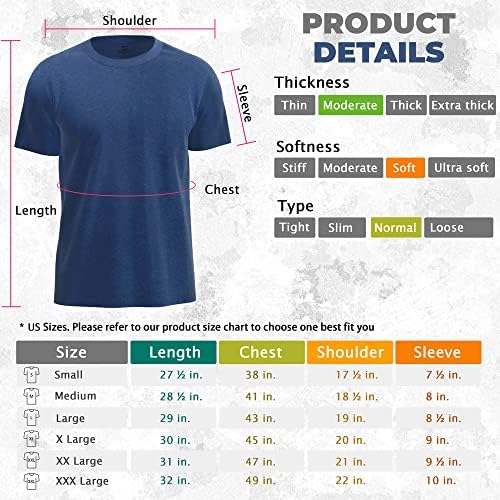 SHOHELL Katı T Shirt Erkekler için-Saf Pamuk Ekip Boyun, Multipack